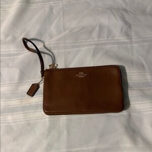 Coach Brown Leather Wristlet
